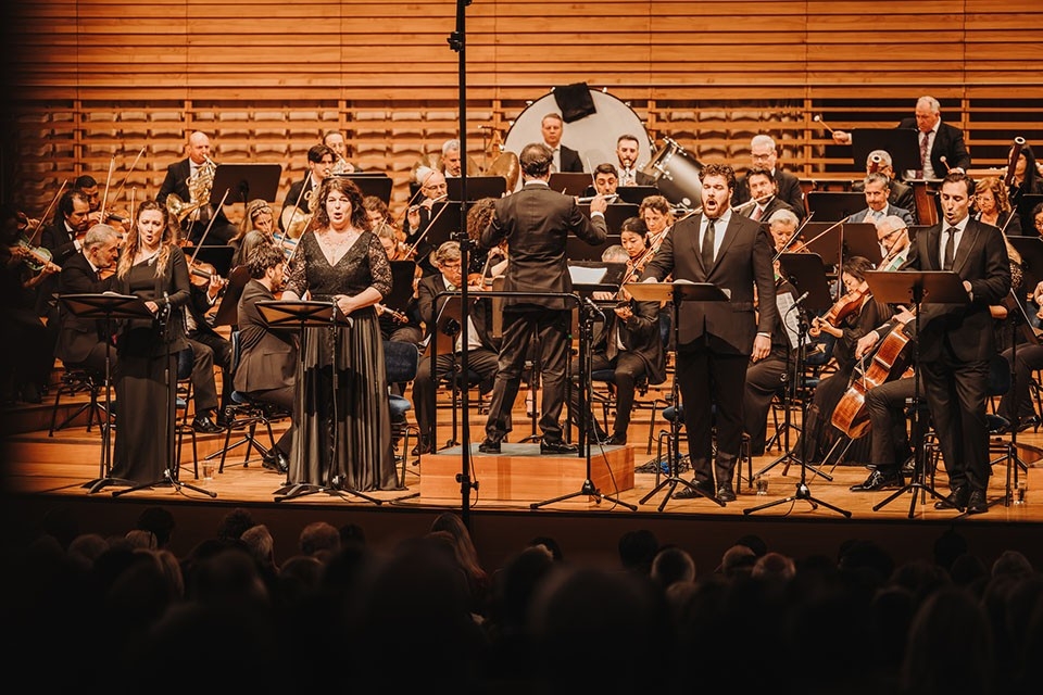 L'orchestre des droits de l'homme lors de la représentation au KKL de Lucerne